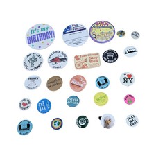 TITLE  Vintage Pinback Buttons Lot 25 Conoco I Love NY 4-H Hall Fame Novelty picture