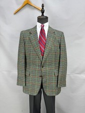 Vintage Men Sport Coat 100% Pure Wool Houndstooth Classic 2 Button Jacket US 40S picture