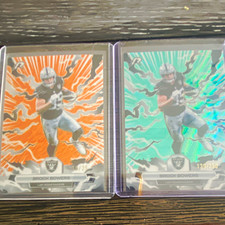 Topps 2024 Resurgence Aqua and Orange Brock Bowers #52 2-Card Lot /25 and /250 picture