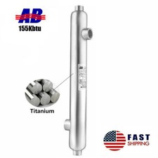 Titanium Pool Heat Exchanger 155kBtu Opposite Side 1 1/2