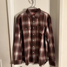 Dubbleware XL Men’s Brown & Maroon Plaid Heritage Check Workshirt picture
