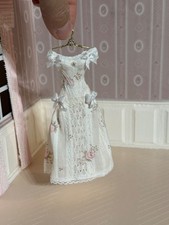 1:12 Dollhouse Miniature  artisan made Victorian dress on the hanger picture
