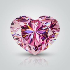 3.00 Ct Loose Cherry Pink Moissanite Heart Cut 9.50 MM D Color IF, Certified picture