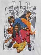 TLC Graphic Tee Mens S White 90s R&B Music Group Merch Traffic Distressed picture