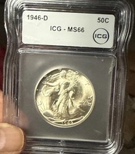 1946-D Walking Liberty Half Dollar 50C Silver MS66 Slabbed picture