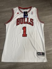 Mens Adidas Swingman Derrick Rose Chicago Bulls Sewn White Jersey XL picture