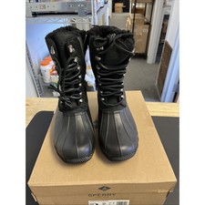 SPERRY SALTWATER Winter Boots Black New 6.5 picture