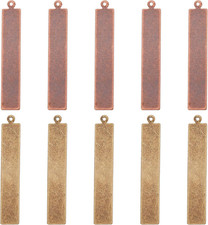 40Pcs 2 Colors Brass Engraving Blanks, 1.6 X 0.2 Inch Rectangle picture