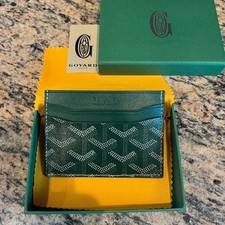 GOYARD Saint Sulpice Card Holder Wallet Green Goyardine w/Box |  picture