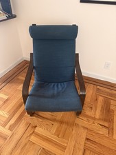 Midcentury armchair w/ dark blue cushions (removable) picture