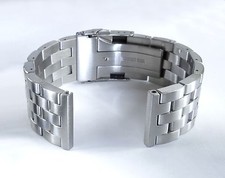 20mm Strait Straight End Brushed Engineer Watch Bracelet, Solid Stainless Steel picture