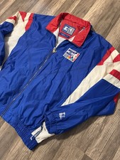 RARE VTG Starter NBA on NBC Full Zip Jacket Blue Red White Size L picture