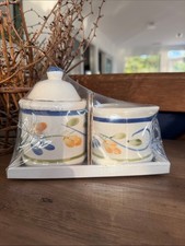 Ceramic Floral Sugar and Creamer Set picture