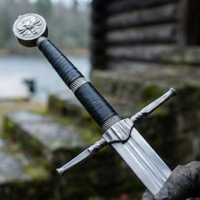 The Witcher 3 Custom Handmade White Wolf Sword Geralt of Rivia Replica, 40 Inch picture