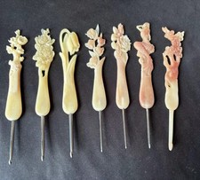 Deluxe 1 PC Handmade DIY Crafted Hand Craved Camel Bone Crochet Hook Stainless picture