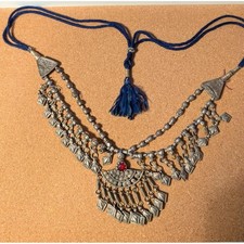 Vintage tribal Afghan kuchi necklace boho statement piece. Adjustable length picture