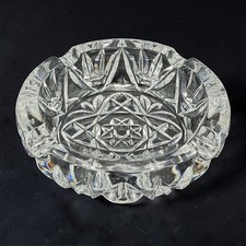 Vintage Bohemia Czechoslovakia Heavy Cut Crystal Cigar Ashtray 6