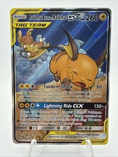 Raichu & Alolan Raichu GX - 221/236 - Pokemon Unified Minds Full Art Rare MP picture