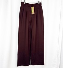 OGL Ponte-De-Roma Breezy Wide Leg Pant with Pockets Hickory Brown medium NEW picture