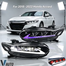For 18-22 Honda Accord LED Demon Eyes Headlights Front Lamps w/Sequential signal picture