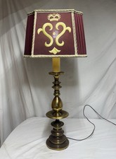 Vtg MCM 3-Way Stiffel? Brass Table Lamp 34.5”x 16” X 12 Heavy 16 Lbs Oversized picture
