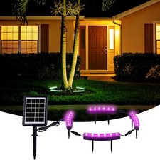 Solar Tree Lights Multicolor Changing, 360° Ring Uplight, Ground Stake, 3 Dimmin picture