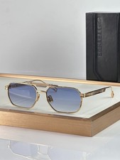 Cazal Double Bridge Square Shades Gold Frame Blue Tint Lens Luxury Men Eyewear picture