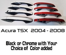 Custom Black OR Chrome Door Handle Overlays 2004 - 2008 Acura TSX YOU PICK CLR picture