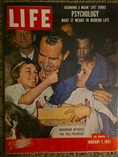 Life Magazine January 7, 1957 Hungarian Refugees and Vice President Nixon picture