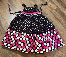 Bonnie Jean Girls Size 6 Pink White Polka Dot Party Dress Full Skirt Petticoat picture