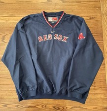 Vintage Nike Team Boston Red Sox Center Swoosh Pullover Windbreaker Jacket 2XL picture