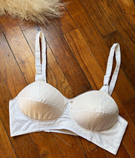 Vintage 1950s Dead stock white bullet bra 32C picture