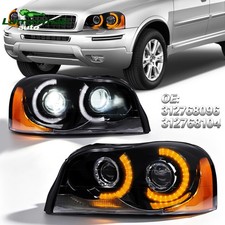 LED Headlights Headlamps Set For 2003-2014 Volvo XC90 Driver and Passenger Black picture