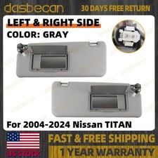 Pair Gray Sun Visor w/Light for Nissan Titan 2004-2024 96401-EZ70B 96400-EZ70B picture