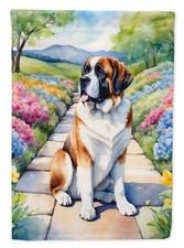 Caroline's Treasures DAC6706CHF Saint Bernard Spring Path House Flag Large picture
