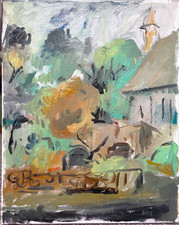 Impressionism Landscape Plein Air Original Oil Painting On Canvas 16”x20” Signed picture