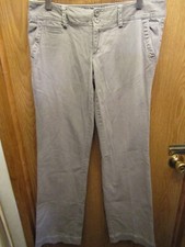 WOMENS AMERCAN EAGLE OUTFITTERS STRETCH GRAY PANTS SIZE 6 LONG INSEAM 34