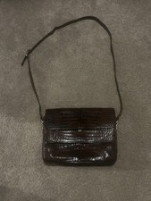 Vintage Unique Donna Elissa Milan Italy Authentic Crocodile Skin Satchel Purse picture