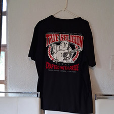 True Religion Men's 2XL Black Graphic Logo Print Short Sleeve T-Shirt picture