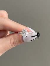 2.20Ctw Oval EF-VS1 Lab Grown Diamond 14k White Gold Hidden Halo Engagement Ring picture