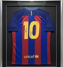 Lionel Messi AND Ronaldinho Dual Signed FC Barcelona 16-17 w/ ICONS COA picture