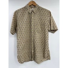 Kardo Anokhi Handblock Floral Cotton Short Sleeve Button Down Shirt Mens Medium picture